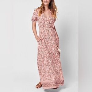 Faherty Orinda Maxi Dress EARTH BLOCK PRINT